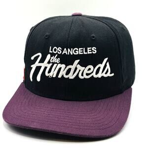 The Hundreds Hat Cap Snapback Purple Los Angeles Script Spell Out Streetwear